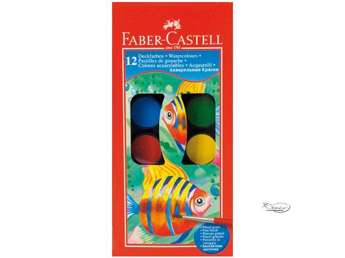 Vodové barvy Faber - Castell 12 ks / 30 mm