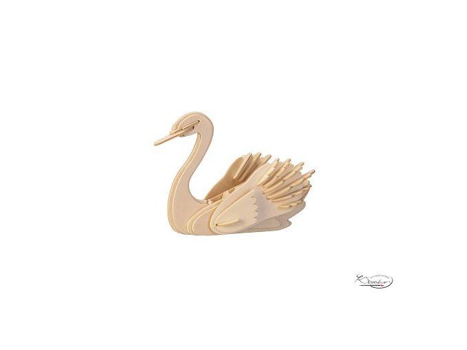 Dřevěná skládačka 3D puzzle - Labuť
