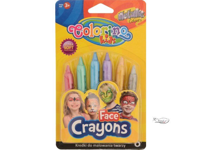 Barvy na obličej Colorino metalické 6ks