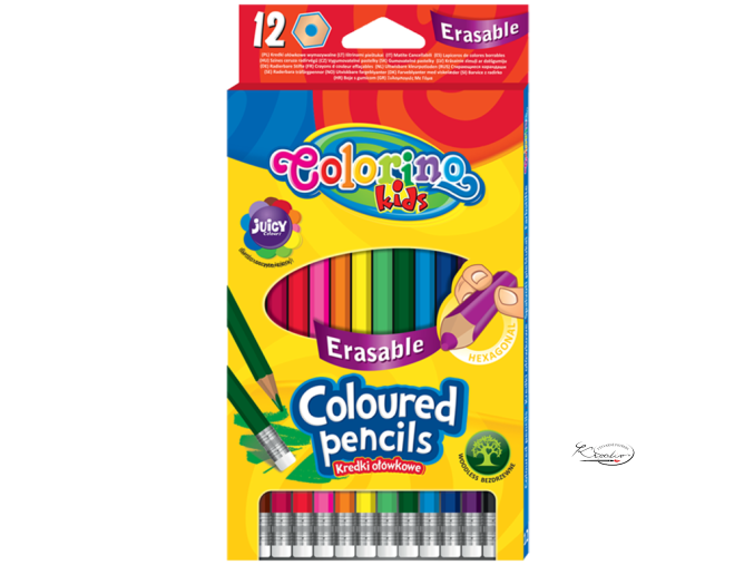 Pastelky Colorino gumovací 12