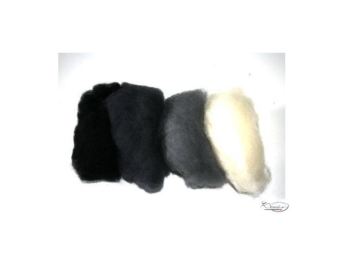 Ovčí vlna merino česaná 20g Mix 4 stínové barvy