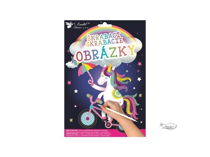 Vyškrabávací obrázky 2 archy 16,5 x 21 cm - Jednorožec