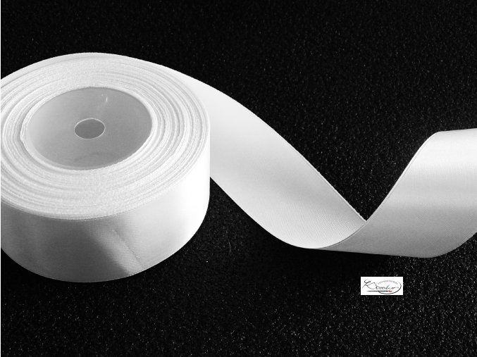 Stuha saténová jednolící 12 mm / 32 m - Bílá