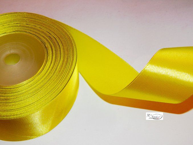 STUHA SATÉNOVÁ JEDNOLÍCÍ 12 MM / 32 M - Žlutá