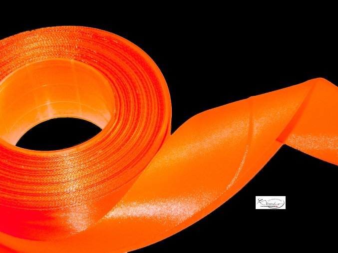 STUHA SATÉNOVÁ JEDNOLÍCÍ 12 MM / 32 M - Oranžová