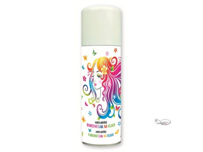 Barevný lak na vlasy smývatelný 125 ml - bílý
