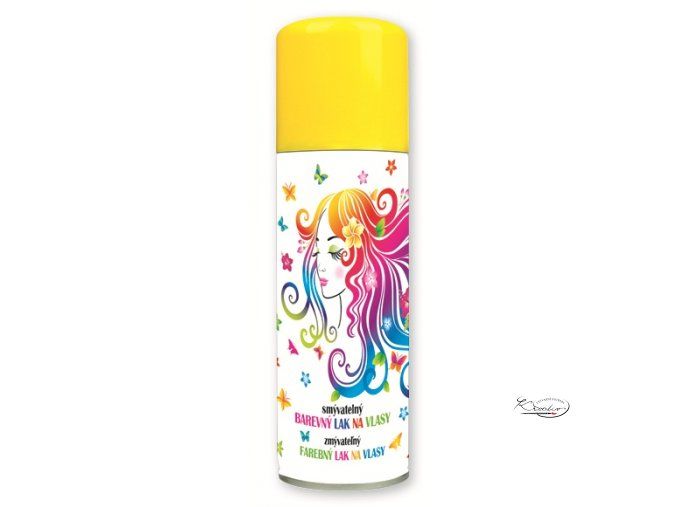 Barevný lak na vlasy smývatelný 125 ml - žlutý