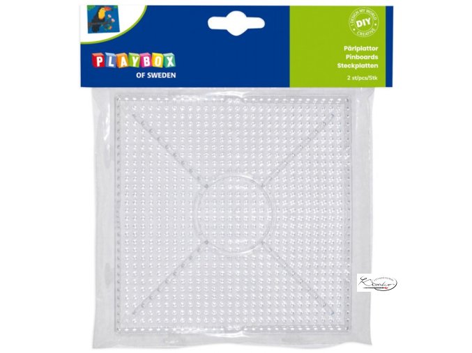 Destičky pro zažehlovací korálky čtverec 15 x 15 cm - 2 ks