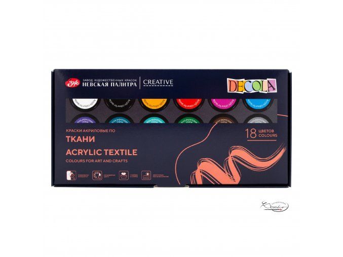 Akrylové barvy na textil Decola 18 x 20 ml