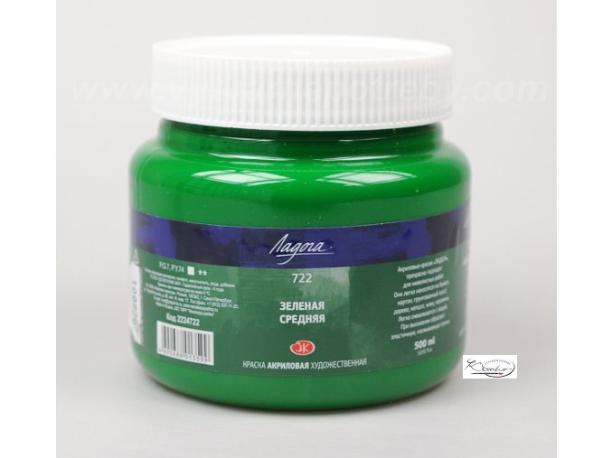 Akrylová barva Ladoga 500 ml  - zelená střední