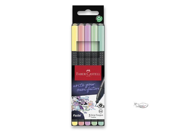 Fineliner Faber-Castell Grip - 5 barev, pastel
