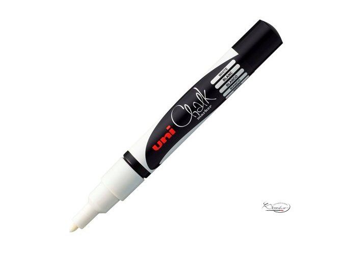 Křídový popisovač UNI s tenkým hrotem 0,9 - 1,3 mm - bílý