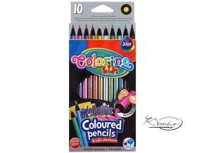 Pastelky Colorino Metalické 10