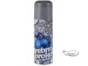 Sprej stříbrný s brokátem 250 ml