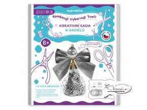 Tvořivá sada - šest andělů + ketlovací kleště / barva stříbrná