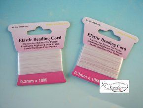 Šňůrka elastická 0,3 mm / 10 m - bílá