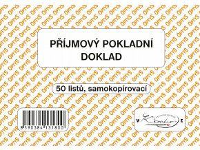 Příjmový doklad A6, jednoduchý, samopropisovací, 50 listů