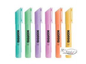 Zvýrazňovač Kores  High Liner Plus pastel - sada 6 barev