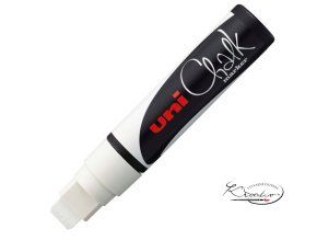 Křídový popisovač UNI s rovným hrotem 15 mm - bílý