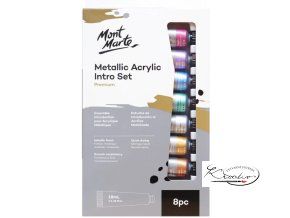 Akrylové barvy Monte Marte Metallic 8 x 18 ml
