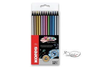 Pastelky Kores Kolores Metallic - 12 barev