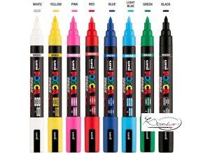 Sada akrylových popisovačů Posca Brush 8 ks - základní barvy